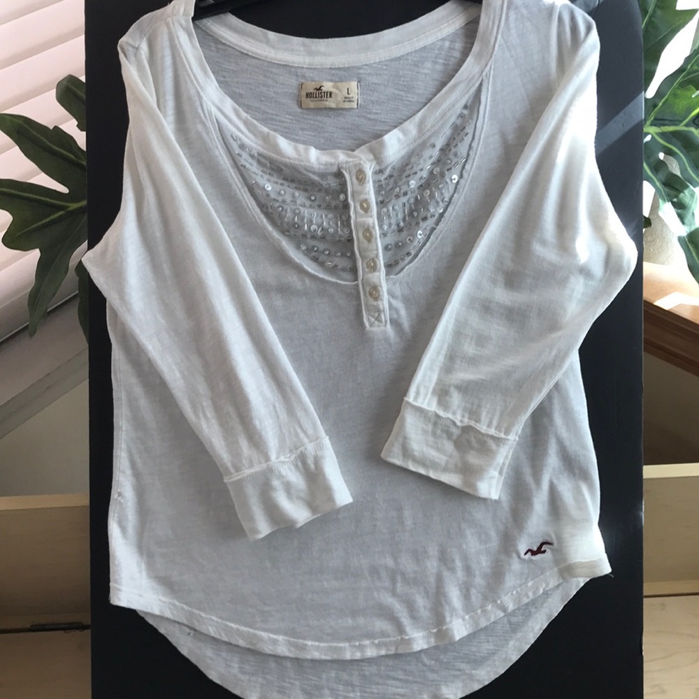 Hollister tee with beaded embellished front